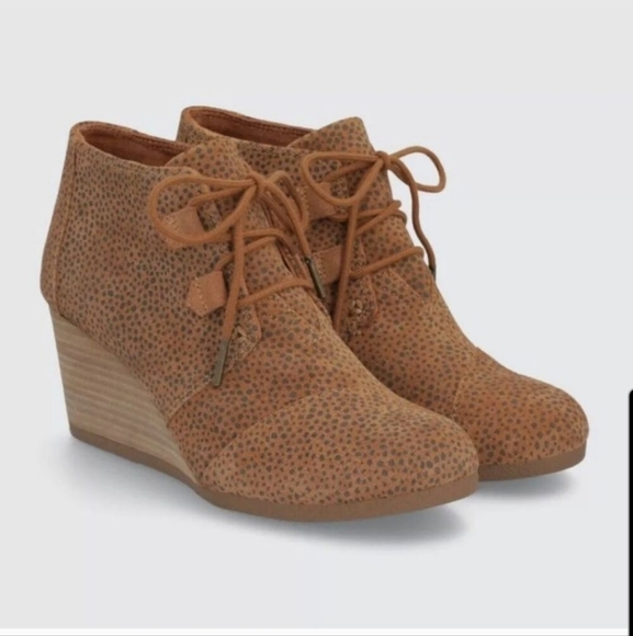 Toms Shoes - New Tom's‎ Kala Tan Mini Cheetah Suede Booties